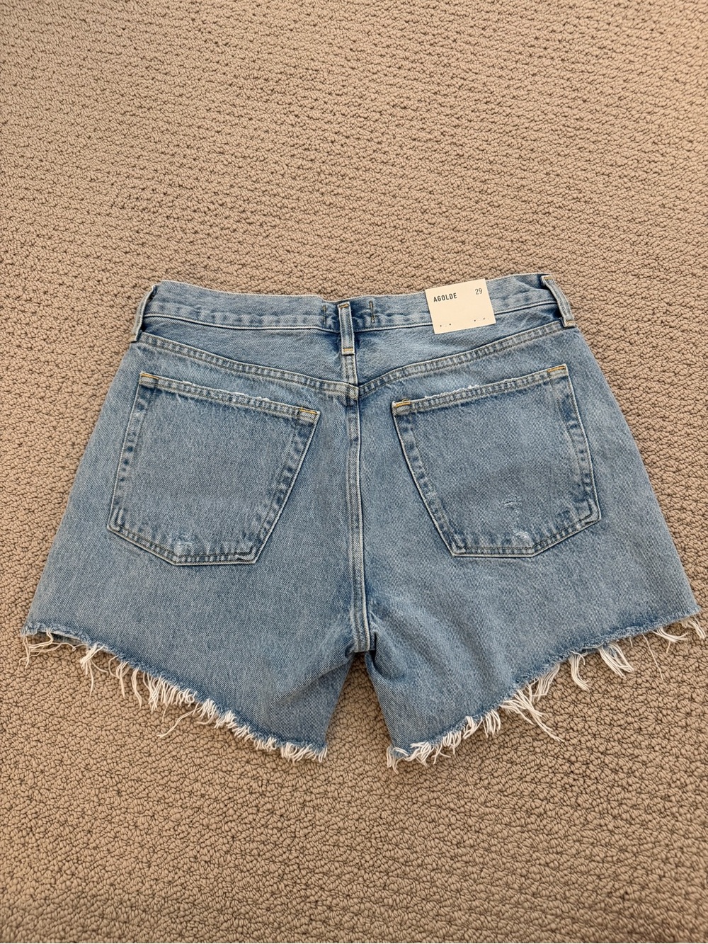 NWT Agolde Light Blue Distressed Parker Denim Jean Shorts Size 29 - Picture 2 of 4
